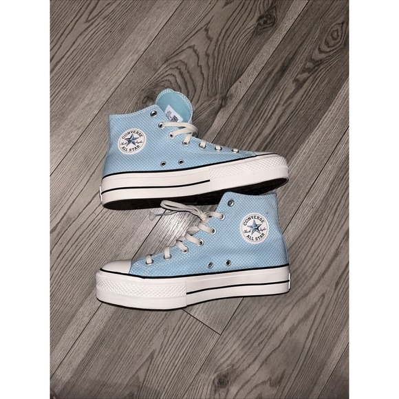 Converse Womens 9.5 Chuck Taylor All Star Lift Hi Sneaker Infinity Pool Blue NIB - Picture 1 of 7